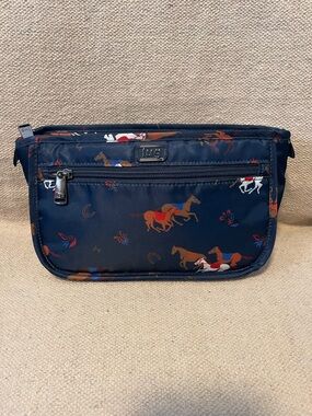 Lug Parasail cosmetic bag - like new - Horses Navy